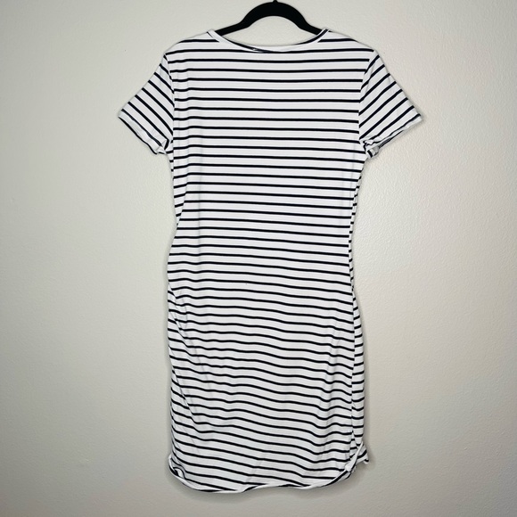 BTFBM Black White Striped Fitted Dress Size Medium - Picture 6 of 7
